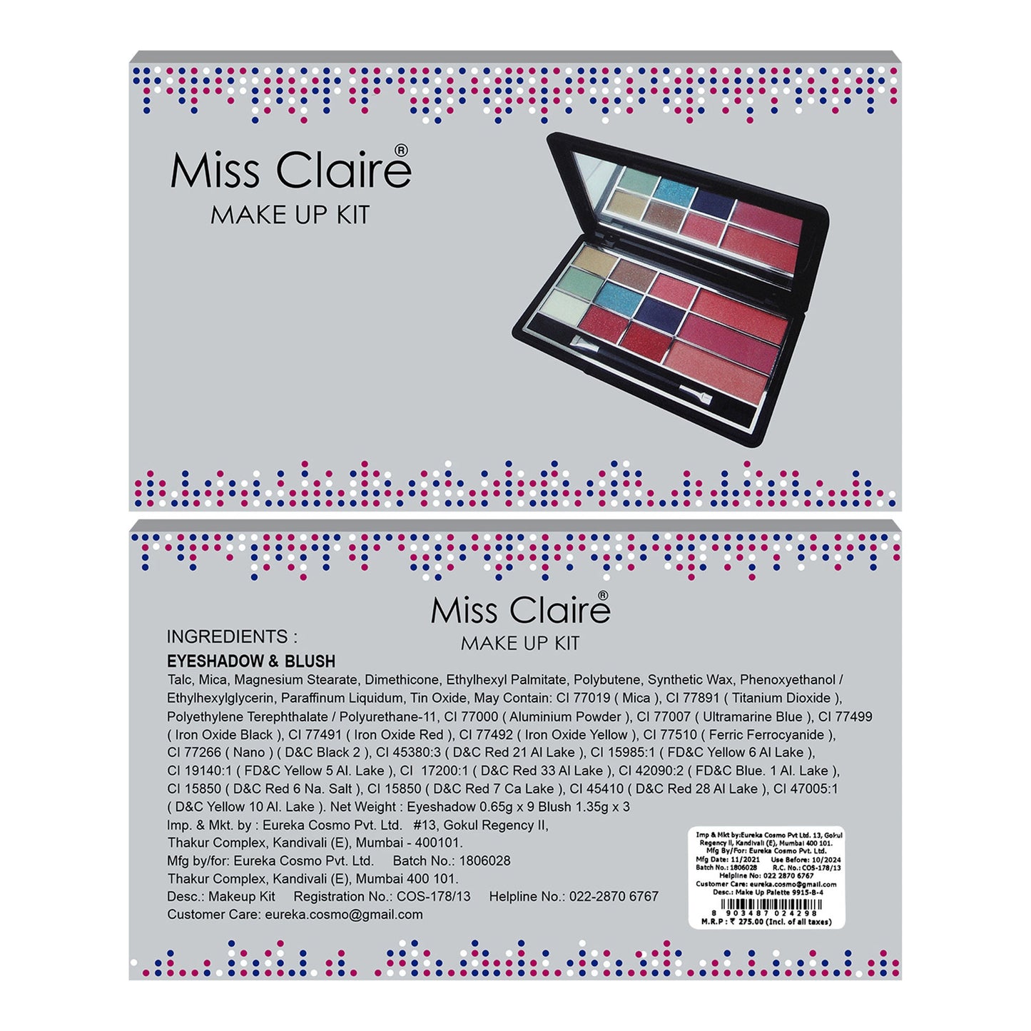 Miss Claire Make Up Palette - 9915 B-4 | Swadesiicart