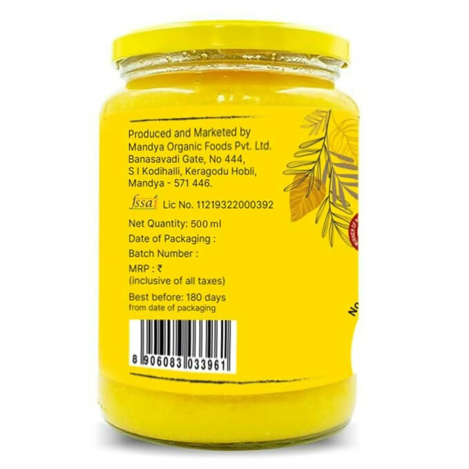 Organic Mandya Premium A2 Desi Ghee | Pure, Natural & Healthy | Forest Grazed, Stress Free Cattle | Ethically Sourced | Glass Jar | Swadesiicart