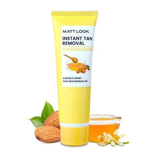 Matt Look Instant Tan Removal With Almond & Honey Dead Skin Removal Gel - Swadesiicart