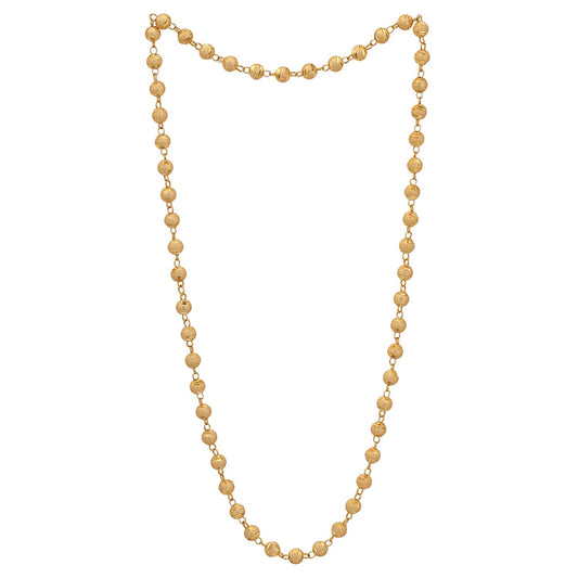 Gold-Polished Alloy Brass Beaded Matarmala Chain - The Pari