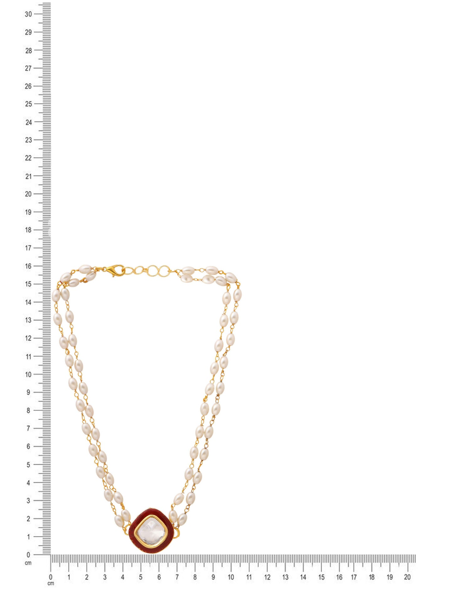 Ruby Raang Red Kundan & Pearl Choker | Swadesiicart