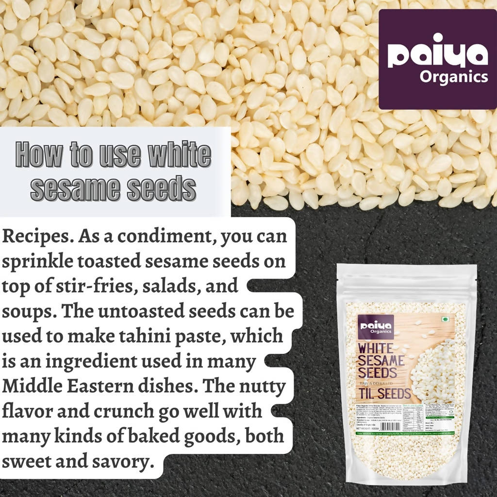 Paiya Organics White Sesame Seeds - Swadesiicart