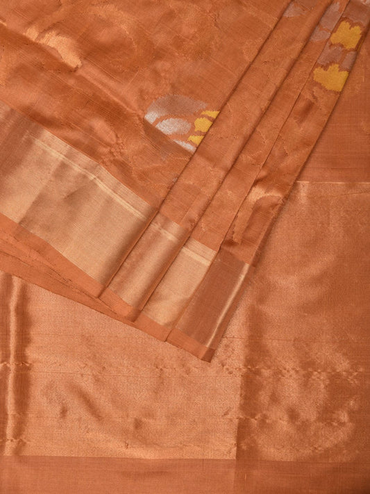 Cream Uppada Silk Handloom Saree with All Over Design - Global Threads | Swadesiicart