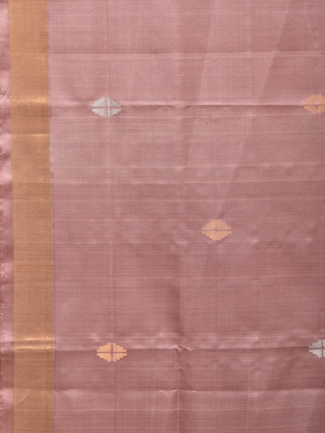 Cream Uppada Silk Handloom Saree with Mango Pallu Design - Global Threads | Swadesiicart