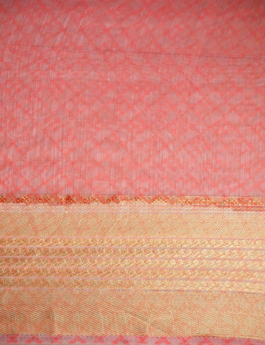 Shades Of Baby Peach With Floral Design Semi Chanderi Saree By Gayathri Reddy Designer Studio | Swadesiicart