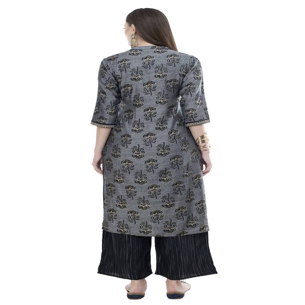 Lagi Women's Black Rayon Straight Printed Kurta & Palazzo (MRP102) | Swadesiicart