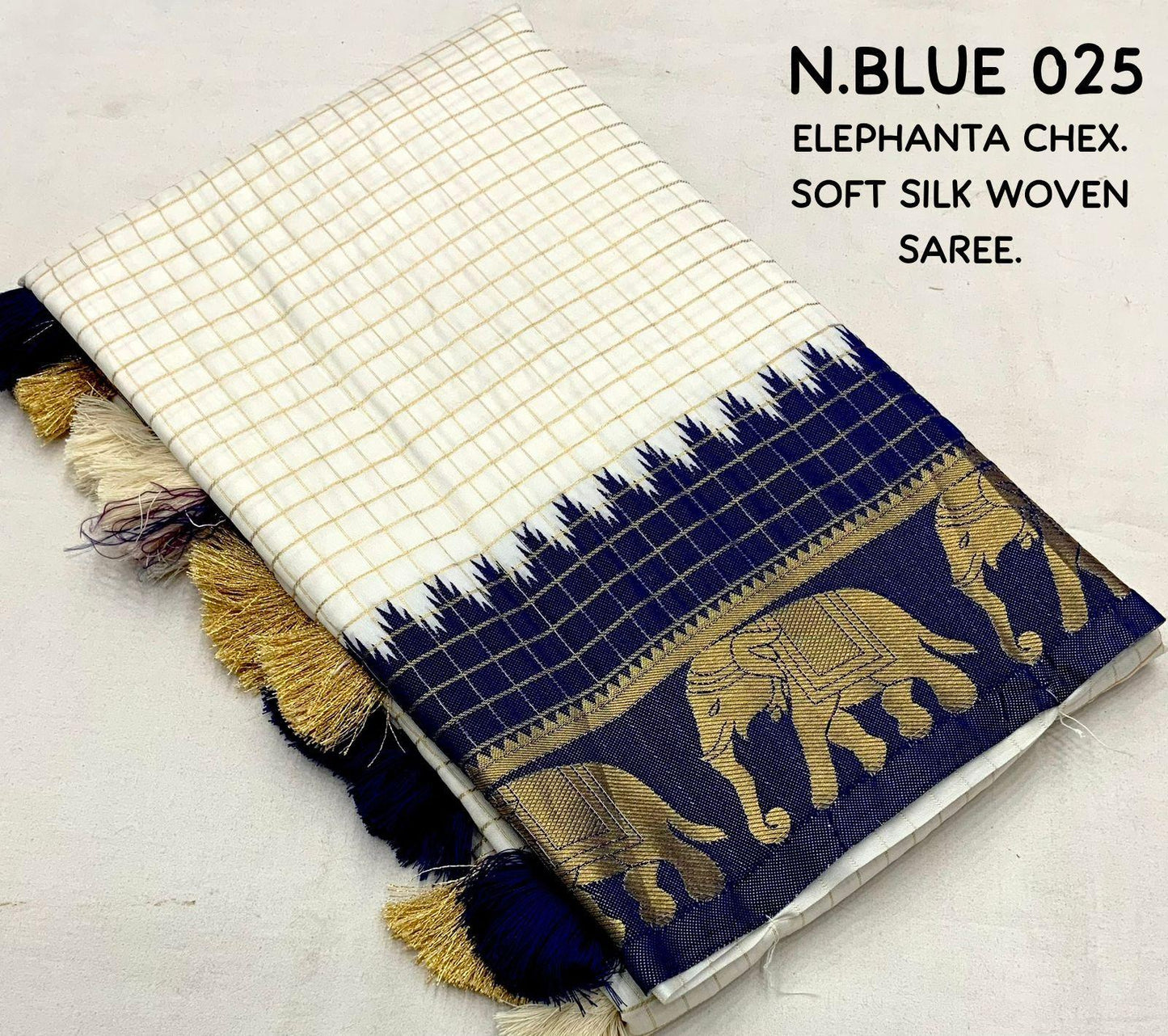 Nblue Silk Zari Woven Saree with Unstitched Blouse - Hiral Fashion | Swadesiicart