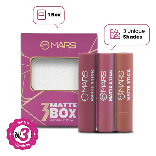MARS Cosmetics Matte Lipsticks Box - 02 Peaches and Nudes - Swadesiicart