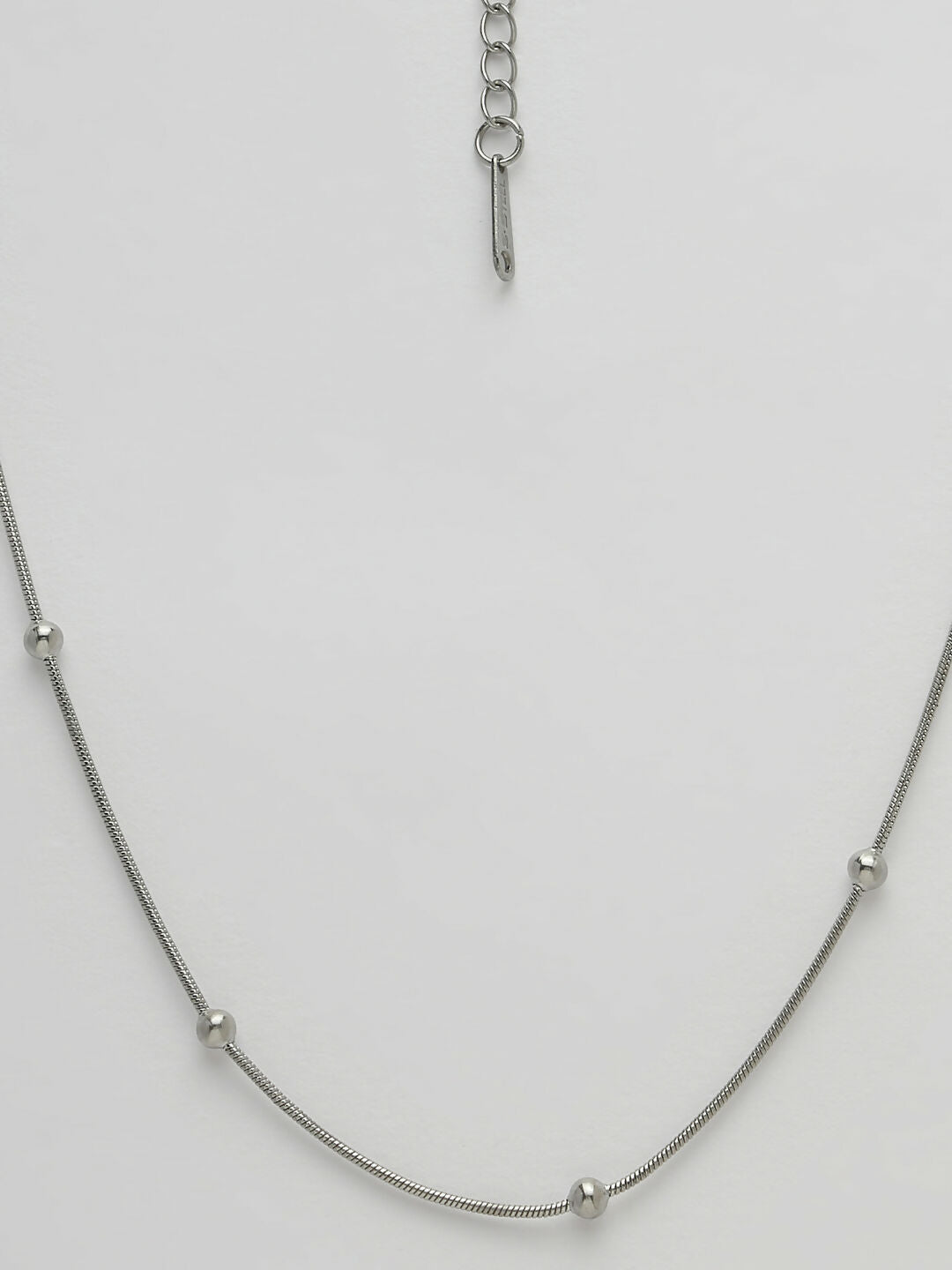 NVR Women's Set of 2 Silver & Gold Rhodium-Plated Minimal Chain | Swadesiicart