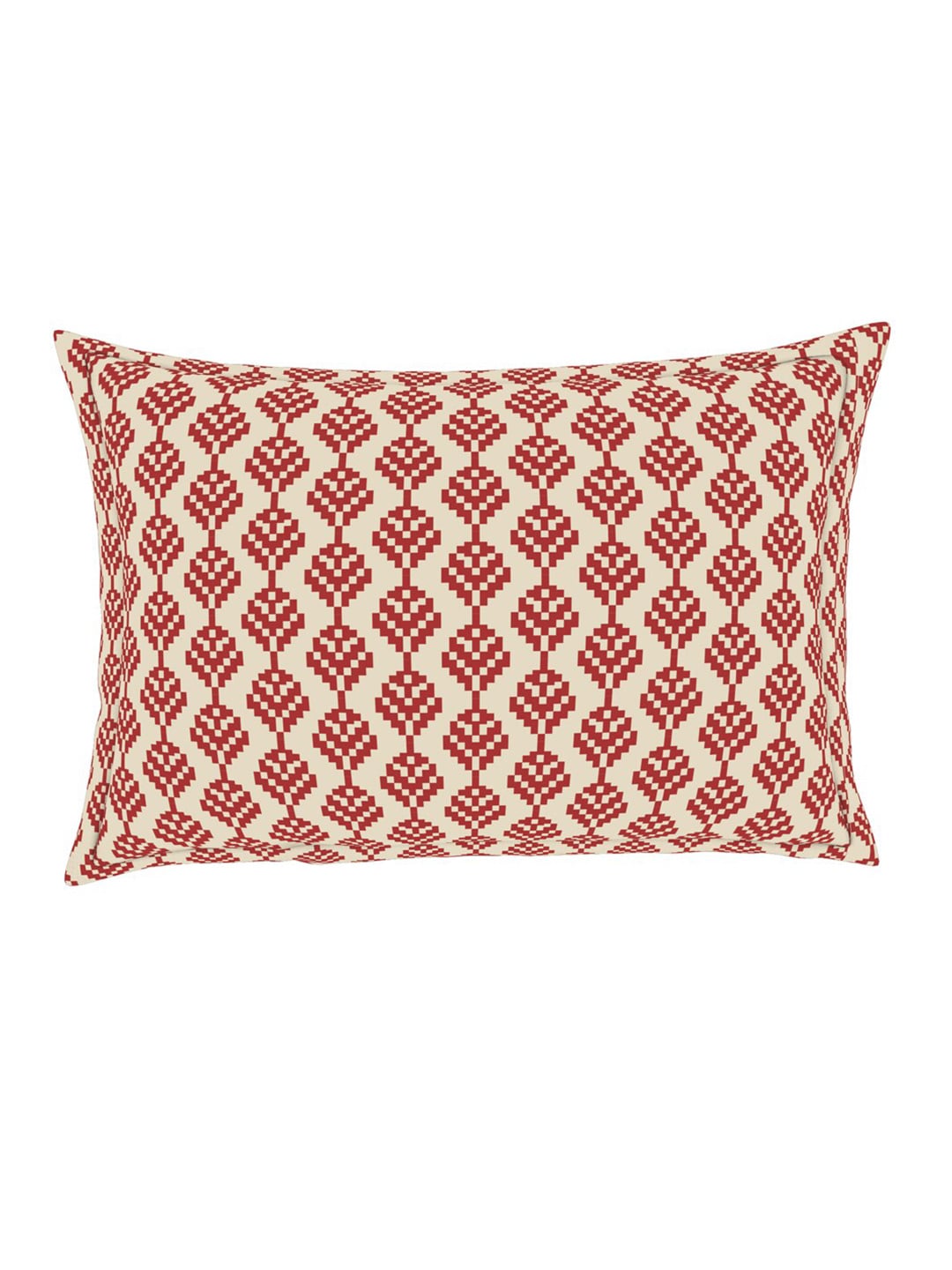 SPACES Atrium Plus Ecom Maroon 210 TC Fitted Cotton Queen Bedsheet With 2 Pillow Covers - Swadesiicart