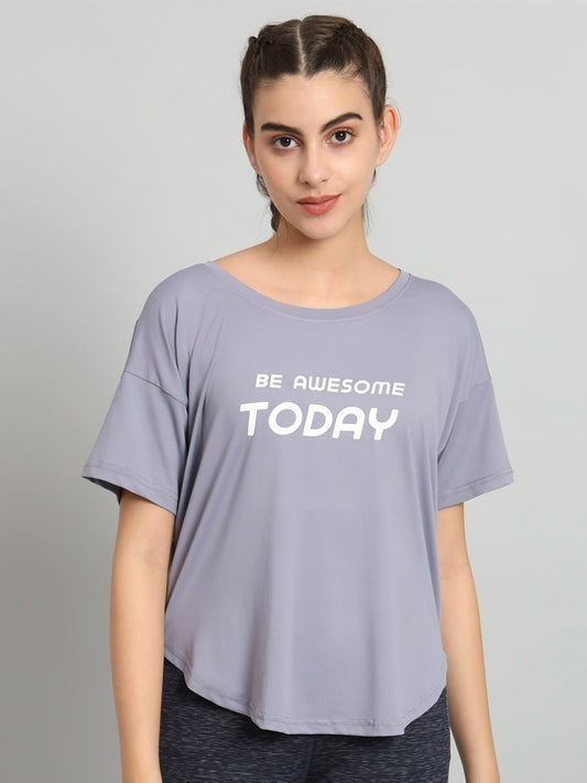 MKH Typography Printed Relaxed Fit Dri-Fit T-shirt - Swadesiicart