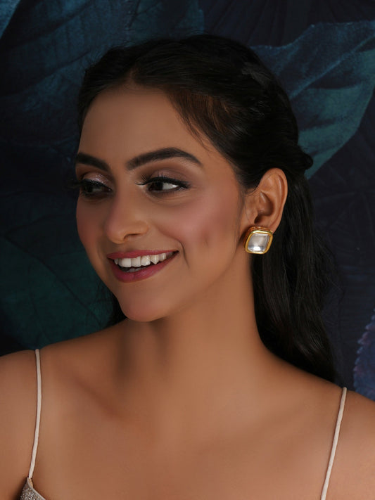 Kundan Studs (Gold) - Ruby Raang - Ruby Raang Studio