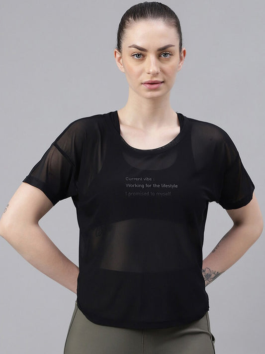 MKH Dri-FIT Typography Printed Drop Shoulder Sleeves T-Shirt - Swadesiicart