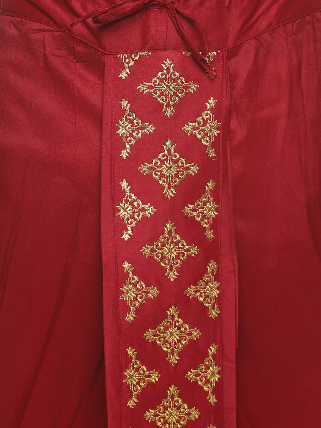 Sethukrishna Men Maroon Embroidered Dhotipants | Swadesiicart