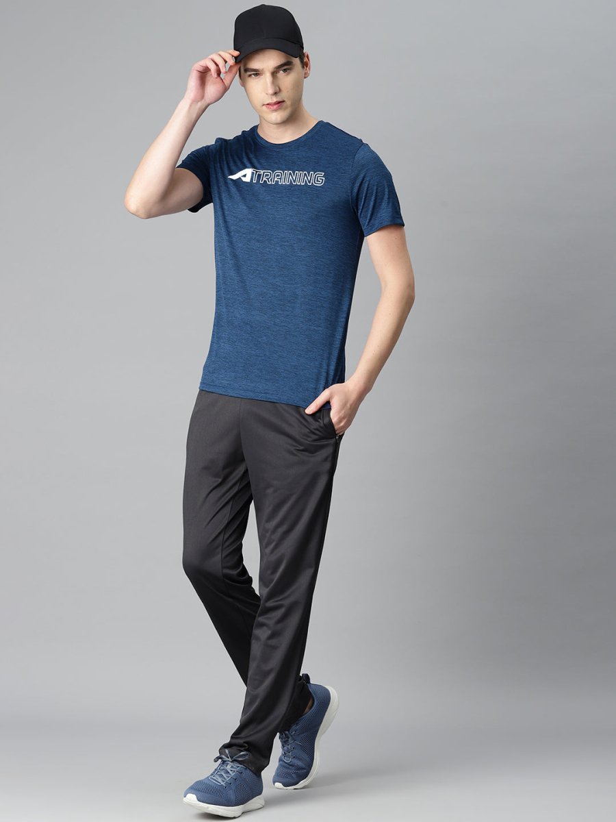 Alcis Men Typography Printed Anti Static Slim Fit Sports T-shirt | Swadesiicart