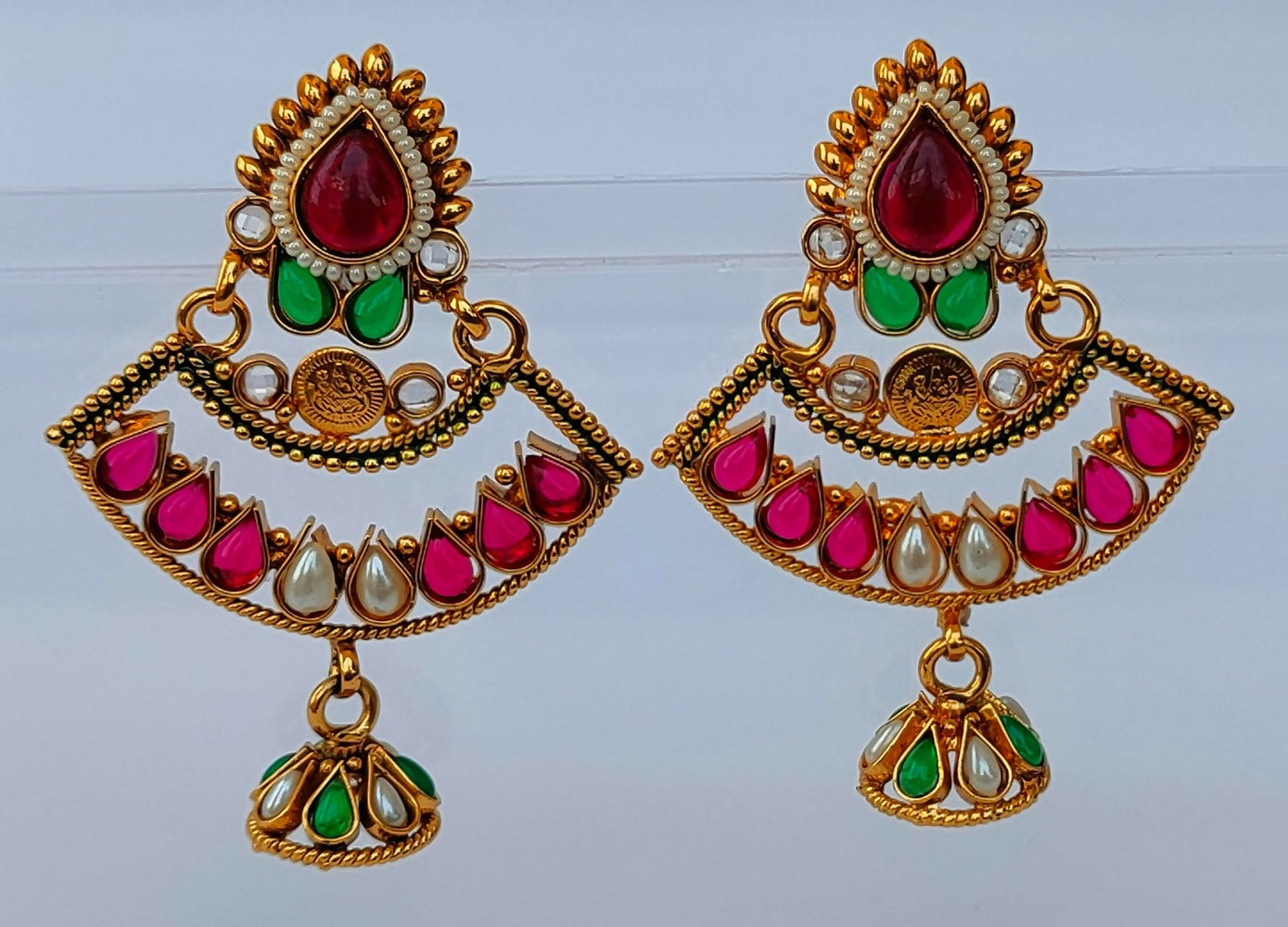 Kemp Temple Jhumkas - Mokshi Collections
