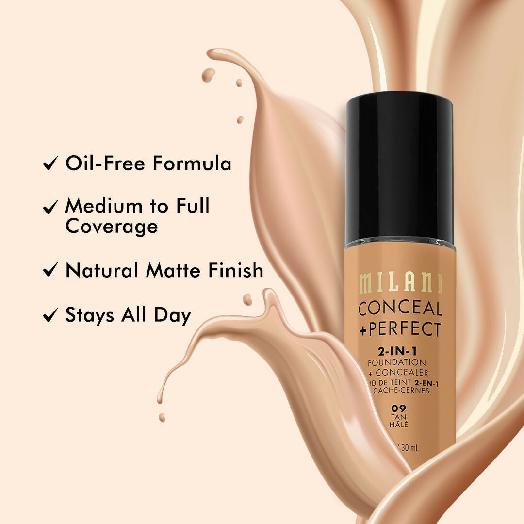 Milani Conceal + Perfect 2-In-1 Foundation + Concealer - Tan | Swadesiicart