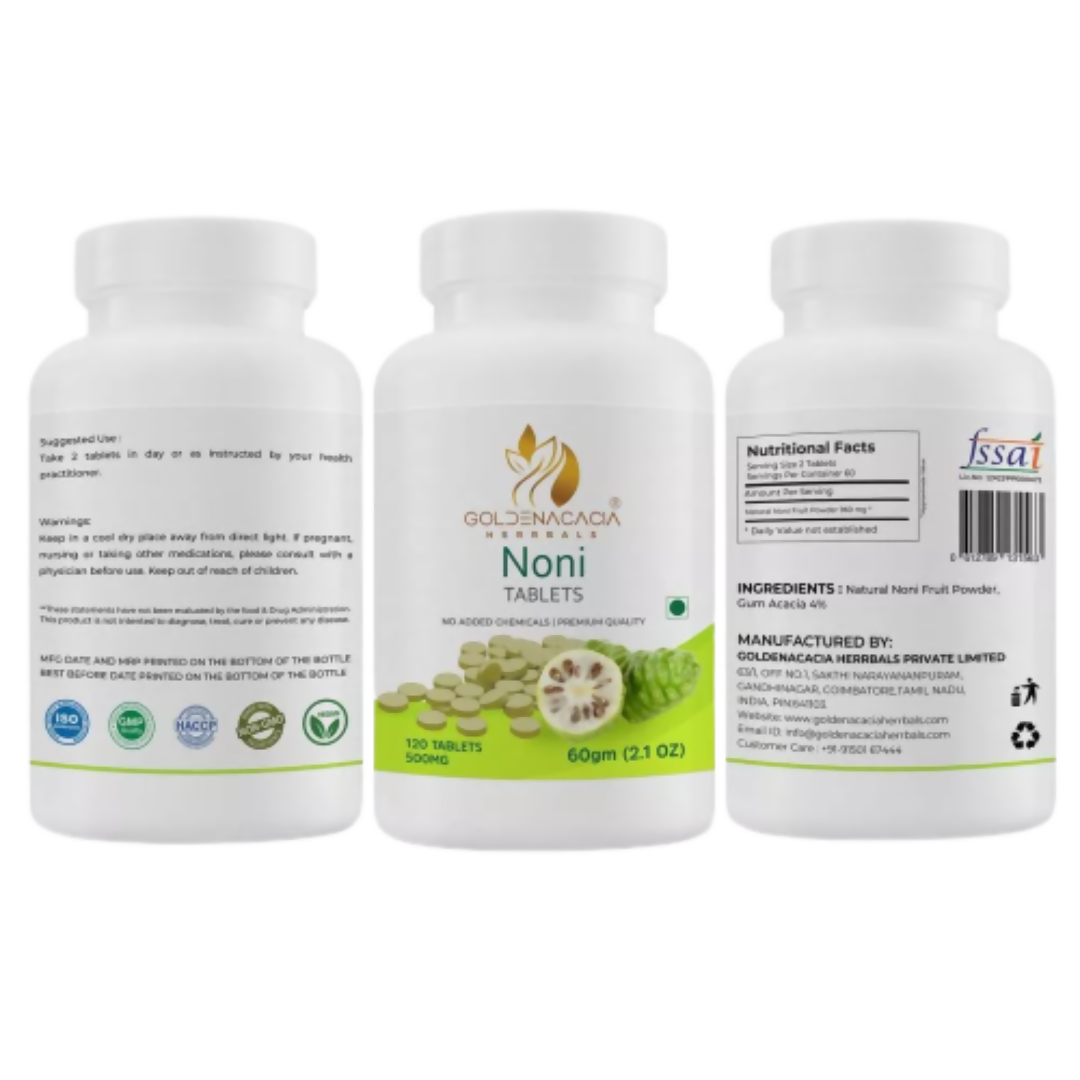Goldenacacia Herrbals Noni Fruit Tablets (500mg) | Swadesiicart