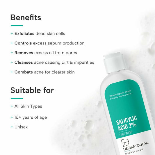 Dermatouch Salicylic Acid 2% Face Wash - Swadesiicart