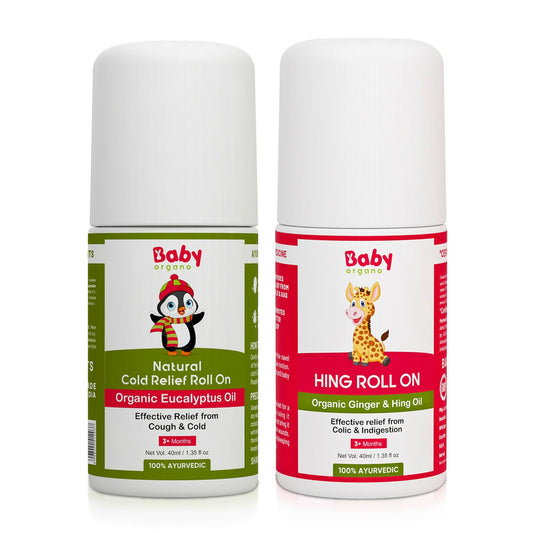 Babyorgano Hing Roll On and Natural Cold Relief Roll On Combo - Babyorgano