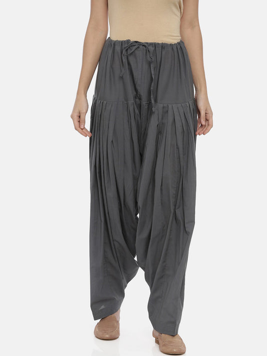 Souchii Women Grey Solid Loose-Fit Patiala