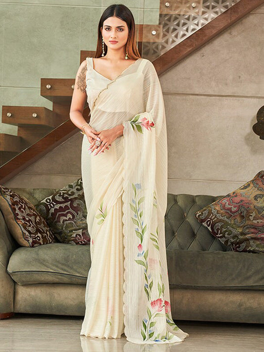 Tikhi Imli Embellished Floral Saree | Swadesiicart