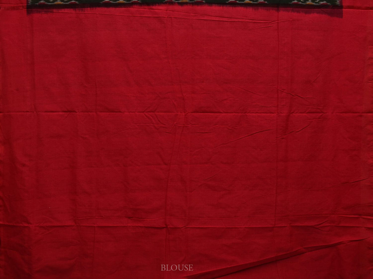 Dark Green and Red Pochampally Ikat Cotton Handloom Saree with All Over Design - Global Threads | Swadesiicart