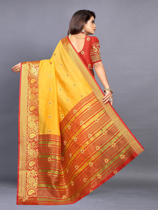 Kalini Ethnic Motifs Zari Jute Silk Banarasi Saree | Swadesiicart