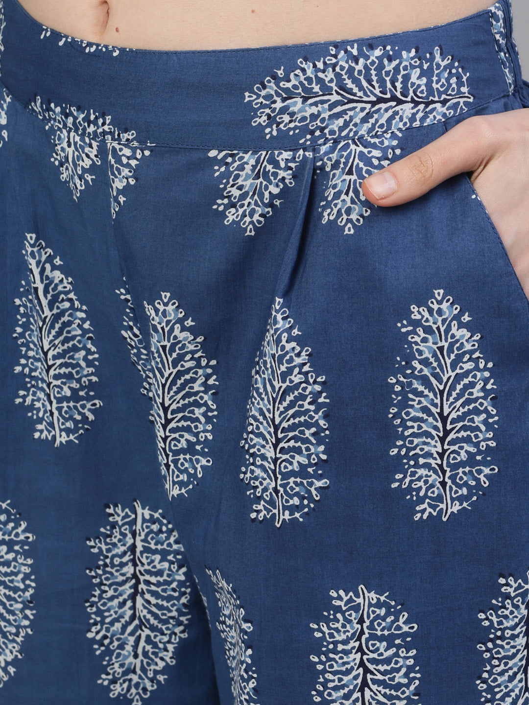Jaipur Kurti Women Blue & Grey Printed Night suit | Swadesiicart
