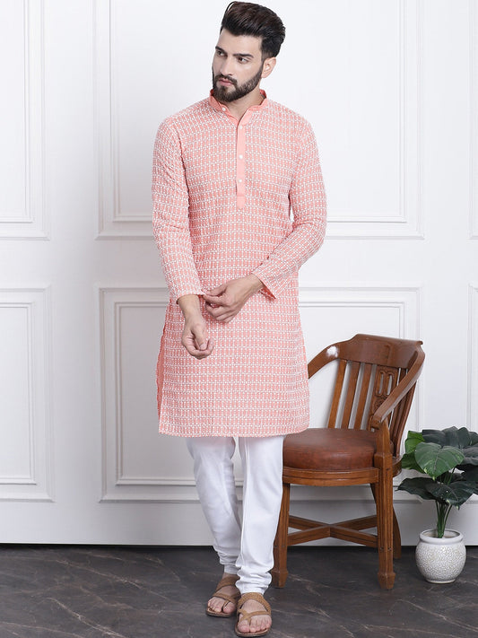 Sojanya Floral Embroidered Regular Thread Work Pure Cotton Kurta with Churidar | Swadesiicart