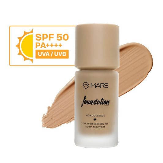 MARS Cosmetics SPF50 PA++++ High Coverage Liquid Foundation - 5 - Swadesiicart