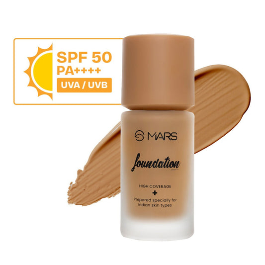 MARS Cosmetics SPF50 PA++++ High Coverage Liquid Foundation - 08 - Swadesiicart