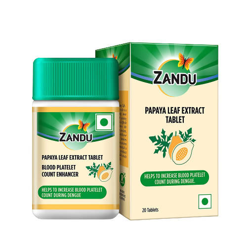 Zandu Papaya Leaf Extract Tablets | Swadesiicart