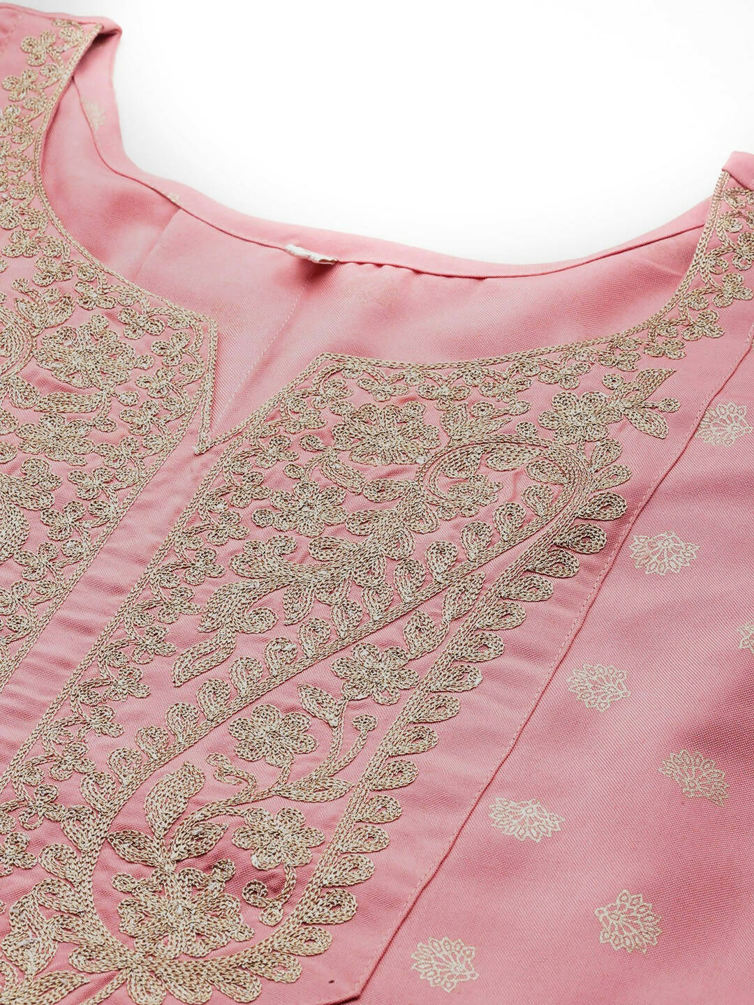 Ahalyaa Women Floral Yoke Design Tunic with Palazzos - Pink Color | Swadesiicart