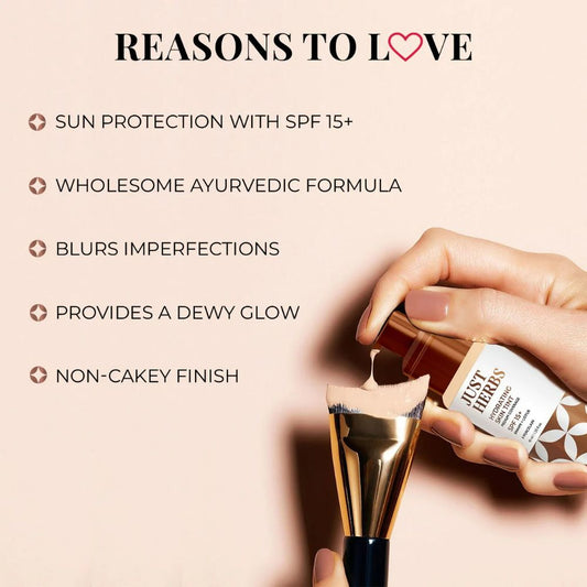 Just Herbs Herb Enriched Skin Tint Medium Coverage Broad-Spectrum Sun Protection - Porcelain - Swadesiicart
