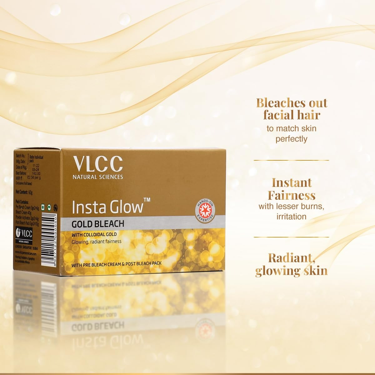 VLCC Insta Glow Gold Bleach - Swadesiicart