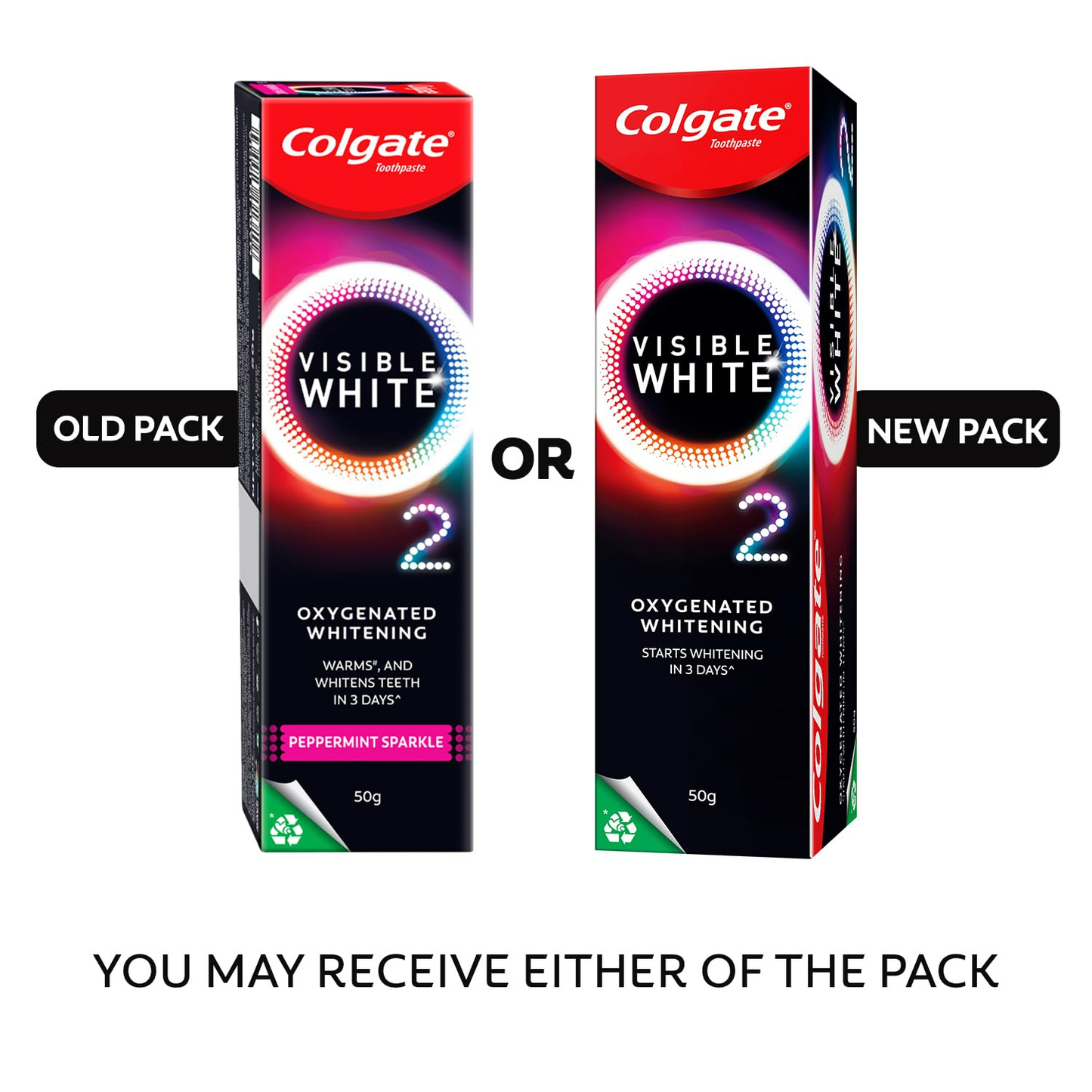 Colgate Visible White O2 Teeth Whitening Toothpaste with Peppermint Sparkle - Swadesiicart