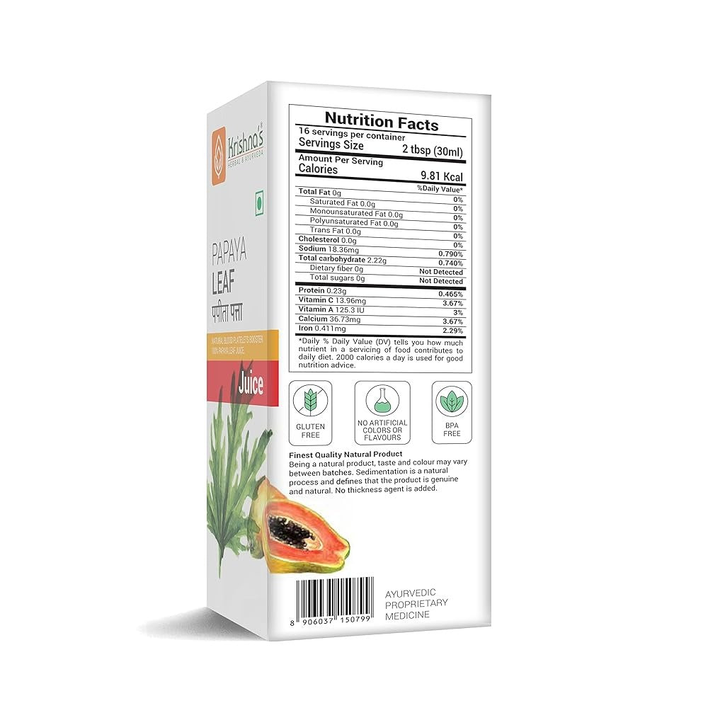 Krishna's Herbal & Ayurveda Papaya Leaf Juice - Swadesiicart