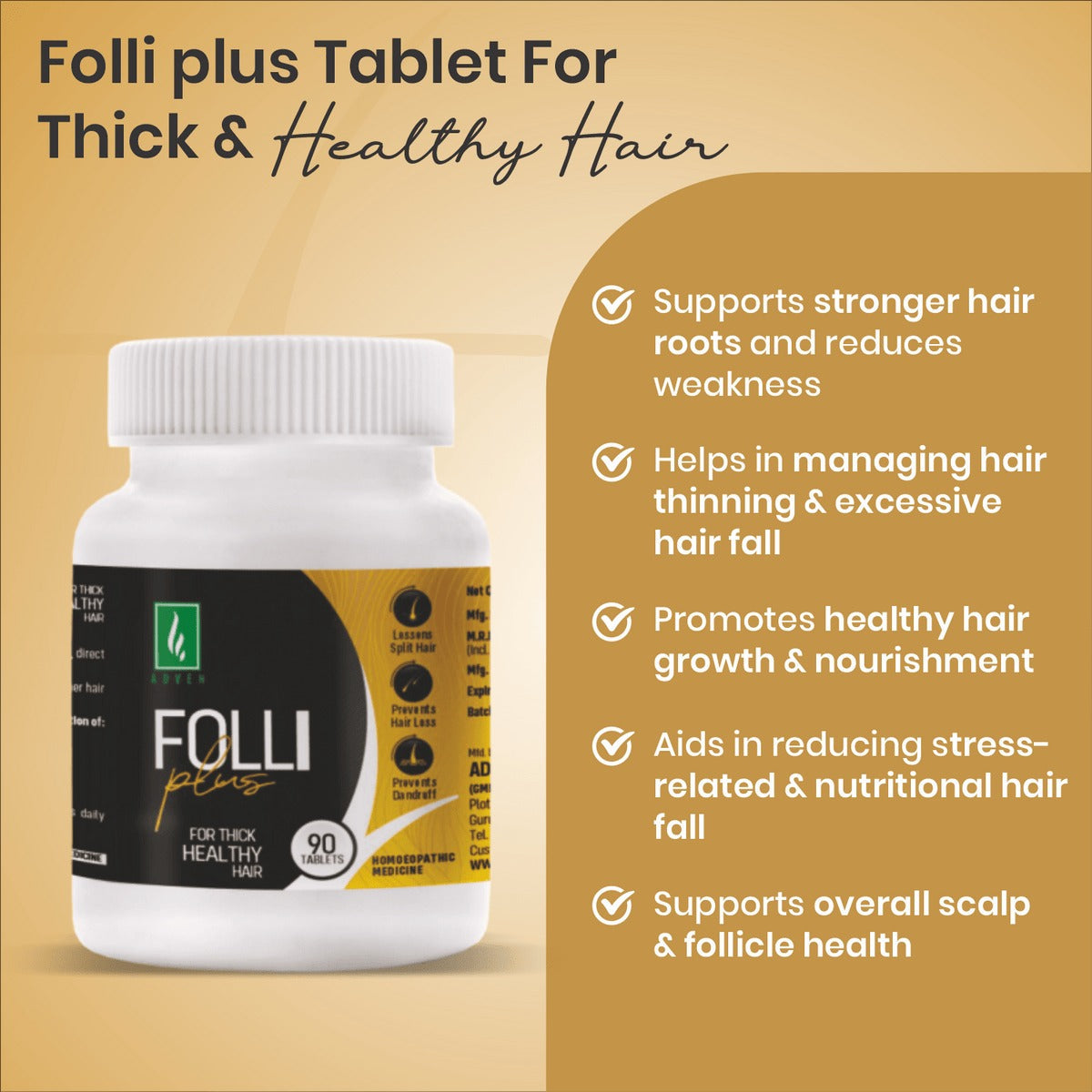 Adven Homeopathy Folli Plus Tablets | Swadesiicart
