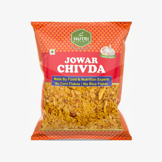 NutriMillets Jowar Flakes Chivda - Garlic Flavor - Millets Treat Health Foods