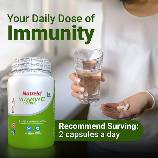 Patanjali Nutrela Natural Vitamin C Plus Zinc Tablets - Swadesiicart