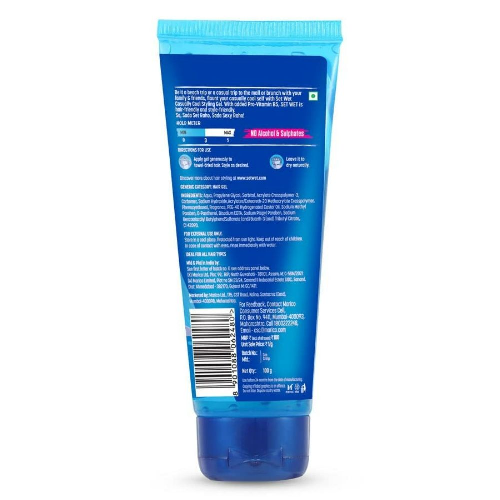 Set Wet Cool Hold Hair Gel, 100 ml | Swadesiicart