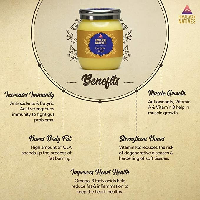 Himalayan Natives A2 Gir Cow Ghee | Homemade A2 Cow Desi Ghee | Traditional Charned Ghee - Swadesiicart