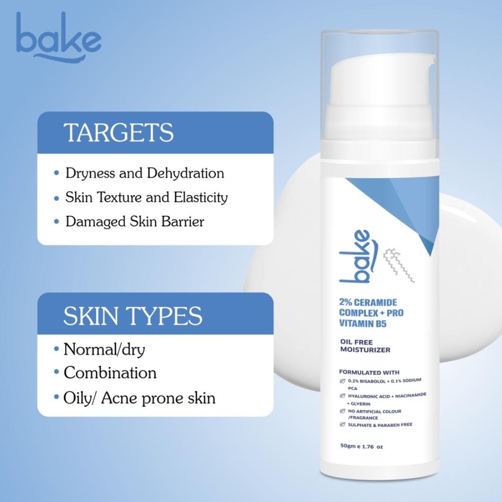 Bake Super Glow+ Oil Free Ceramide Barrier Repair Moisturiser | Swadesiicart