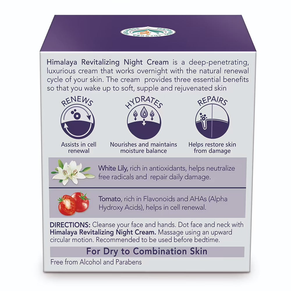 Himalaya Revitalizing Night Cream | Ayurvedic Overnight Repair Cream for Youthful Skin - Swadesiicart