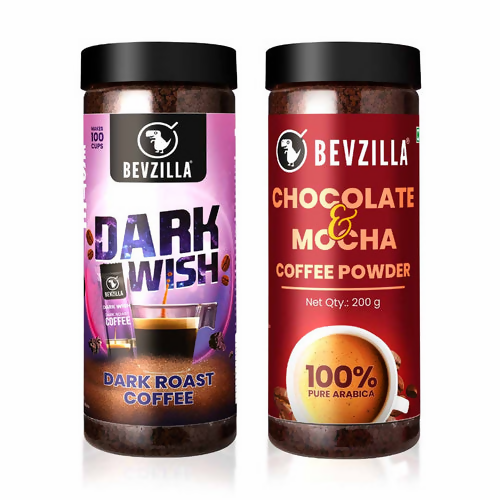 Bevzilla Chocolate & Mocha + Dark Wish Coffee Powder | Swadesiicart