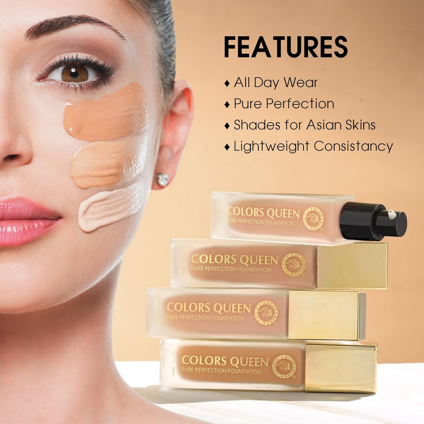 Colors Queen Pure Perfection Foundation – 05 Classic Ivory | Swadesiicart