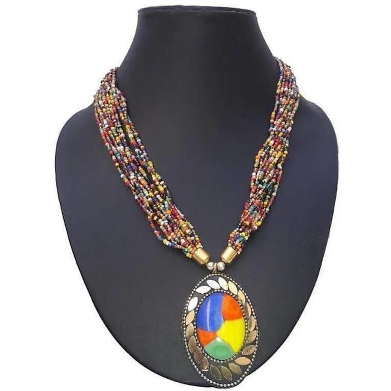 MS Fashion India Latest Traditional Colorful Beads Necklace For Women | Swadesiicart