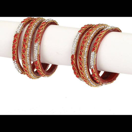 Afast Bridal Wedding & Party Fashionable Colorful Glass Bangle/Kada Set, Pack Of 6 - Afast Enterprises