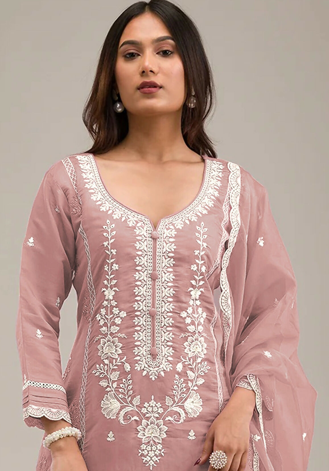 Anaita Peach Embroidered Silk Stitched Salwar Suit